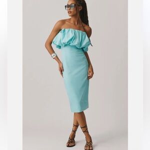 🕊️Anthropologie strapless NWT dress Tiffany blue color gorgeous